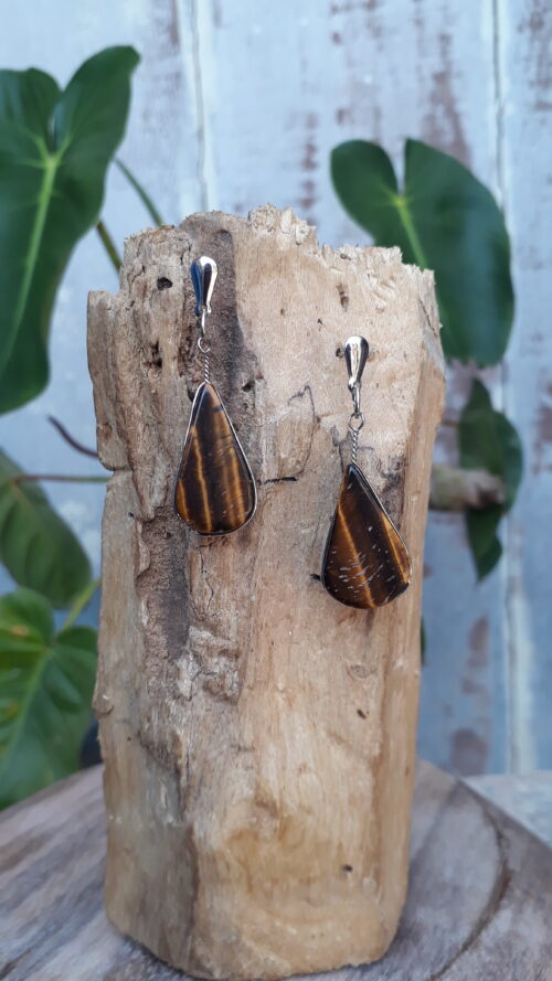 Brinco Peruano em Pedra Natural com banho de níquel